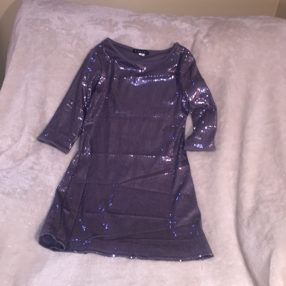 Biscotti Sequin Glitter Girls Dress Sz 10 Silver Charcoal